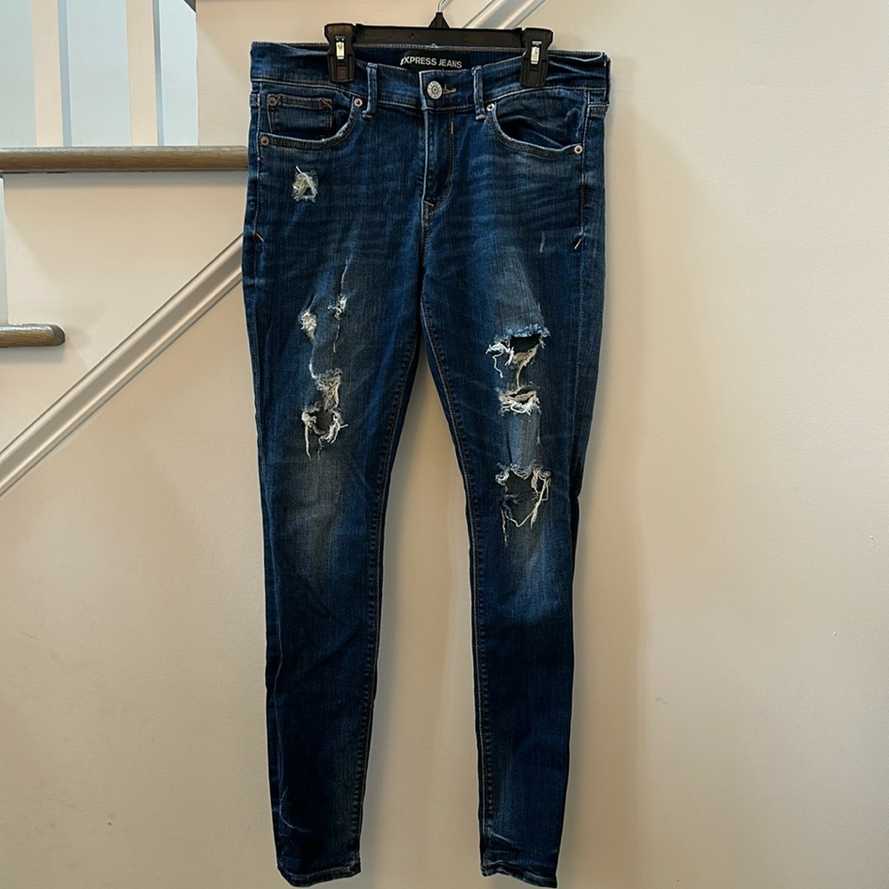 Express Legging Mid-Rise distressed Jeans women’s size 4